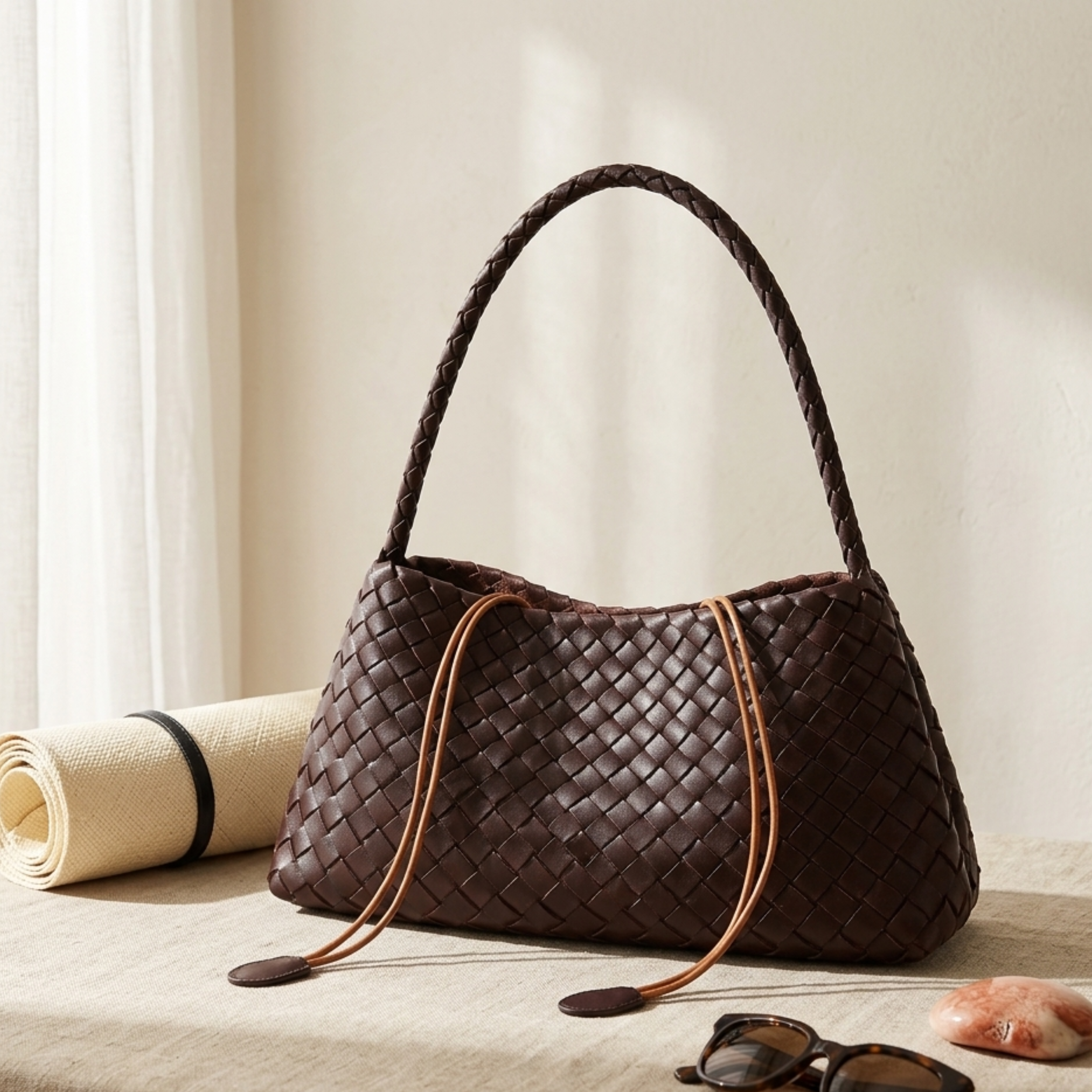 Artisan Handwoven Basket Sailboat Bucket bag - Sustainable Bag