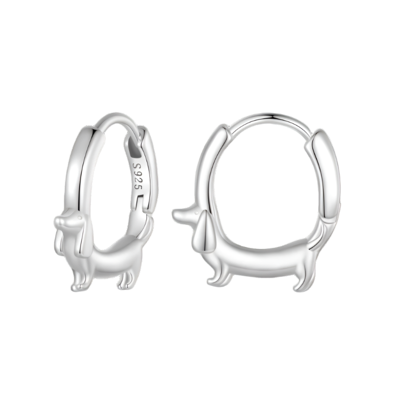 PawfectCharm Dachshund Dog Hoop Earrings