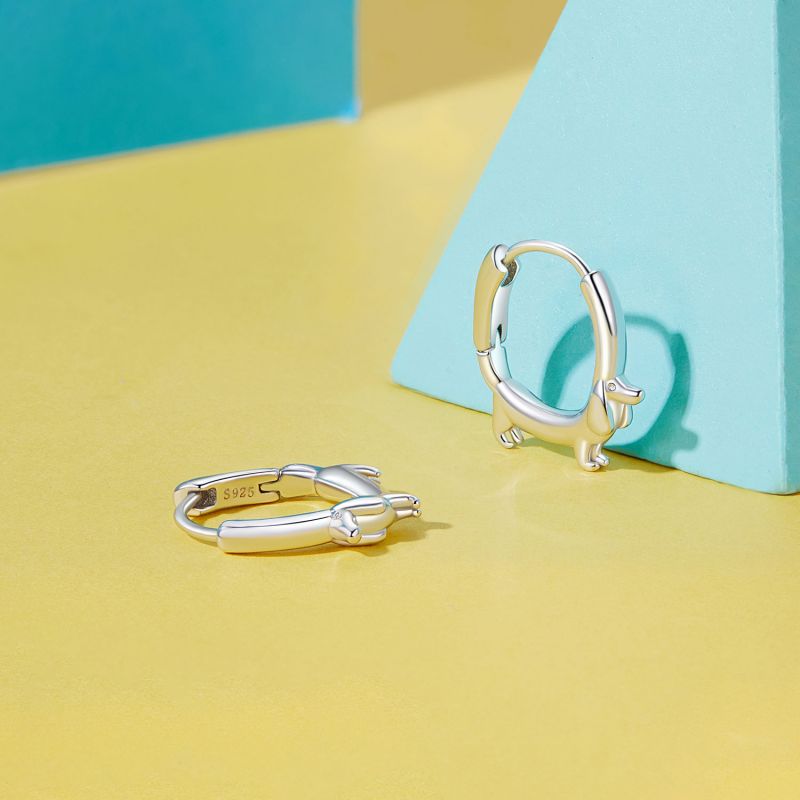 PawfectCharm Dachshund Dog Hoop Earrings