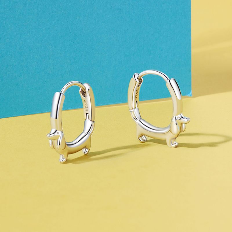 PawfectCharm Dachshund Dog Hoop Earrings