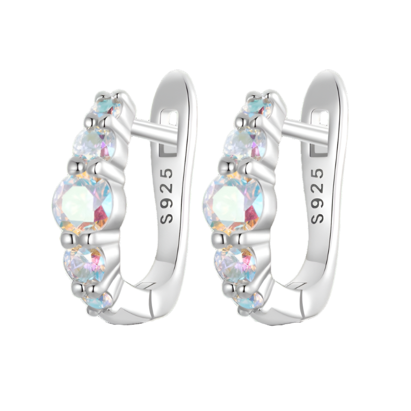 AuroraGlow Multicolor U-Shaped Hoop Earrings