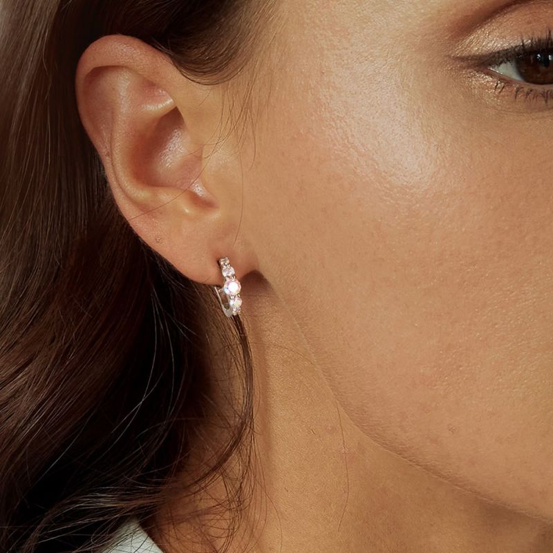 AuroraGlow Multicolor U-Shaped Hoop Earrings