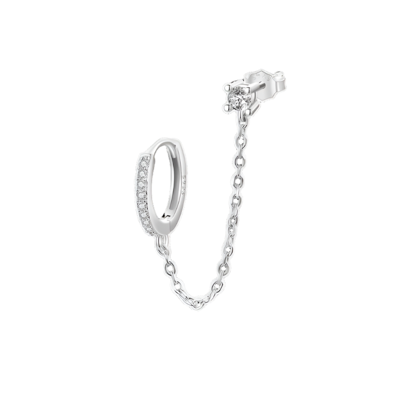Ethereal Grace Chain Threader Hoop Earring