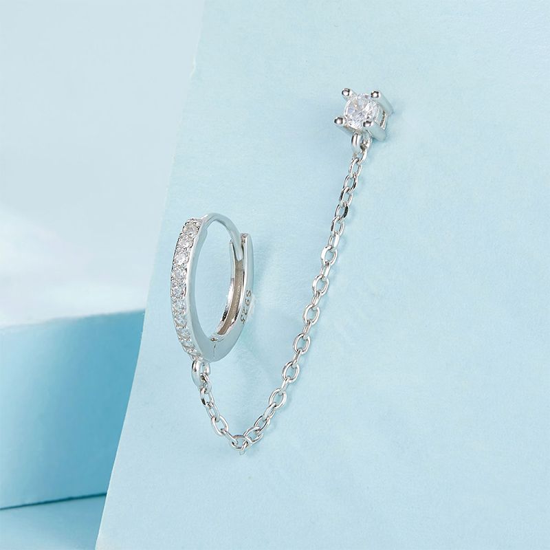 Ethereal Grace Chain Threader Hoop Earring