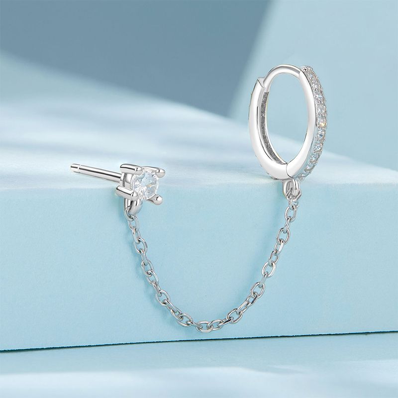 Ethereal Grace Chain Threader Hoop Earring