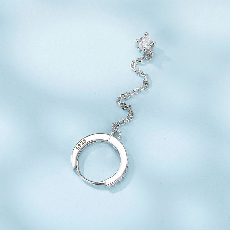 Ethereal Grace Chain Threader Hoop Earring