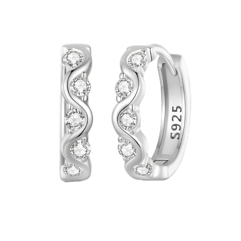 Radiant Wave Sparkle Hoop Earrings