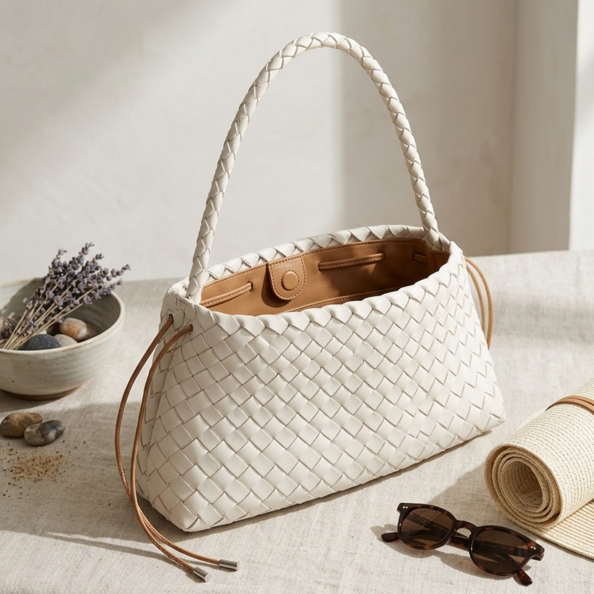 Artisan Handwoven Basket Sailboat Bucket bag - Sustainable Bag