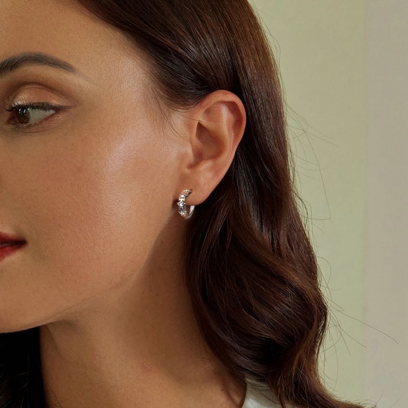 Stellar Shine Star Huggie Hoop Earrings