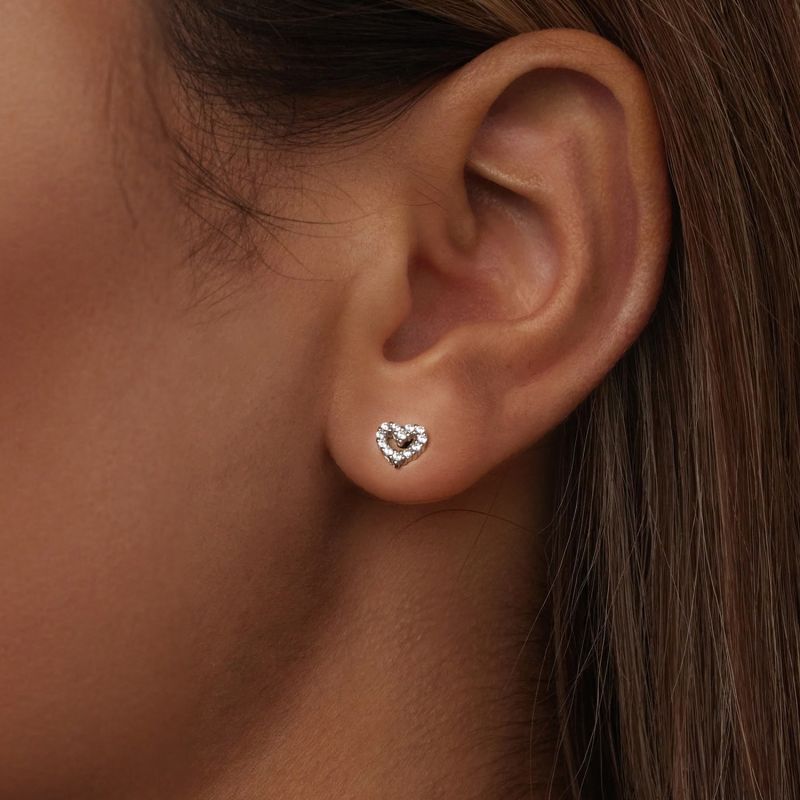 Radiant Love Sterling Silver Heart Earrings
