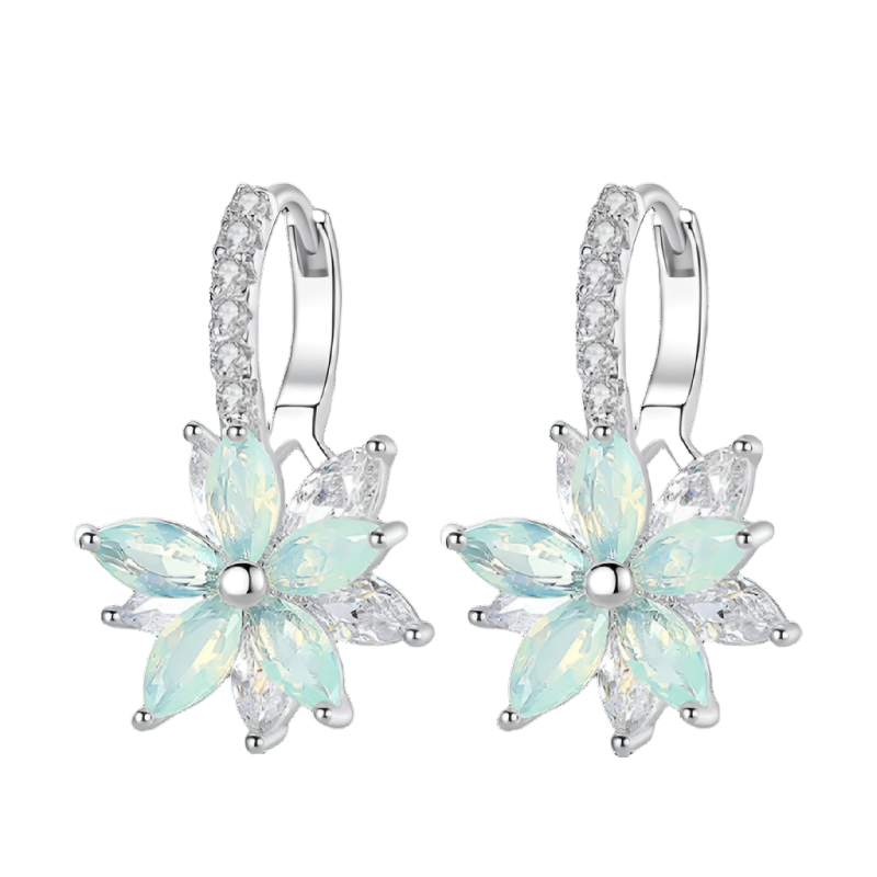 Blossom Glow Crystal Flower Dangle Earrings