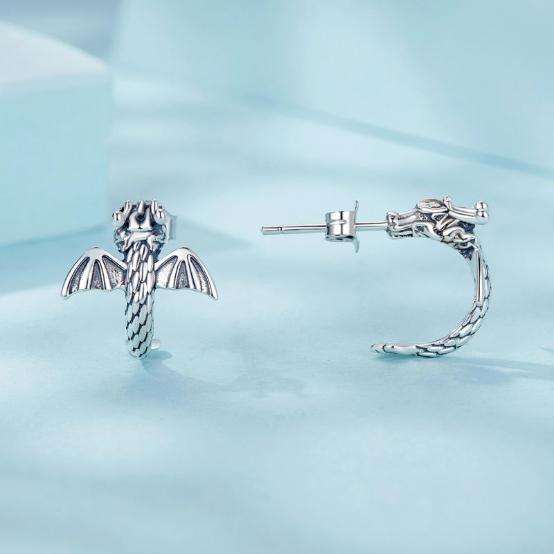 Majestic Dragon Stud Earrings