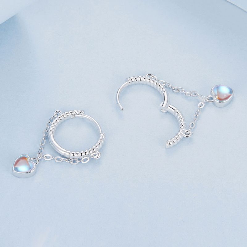 Ethereal Grace Heart Dangle Earrings