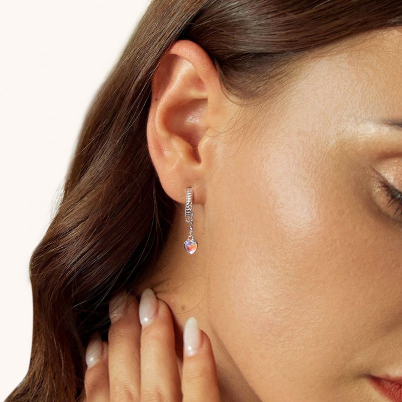 Ethereal Grace Heart Dangle Earrings
