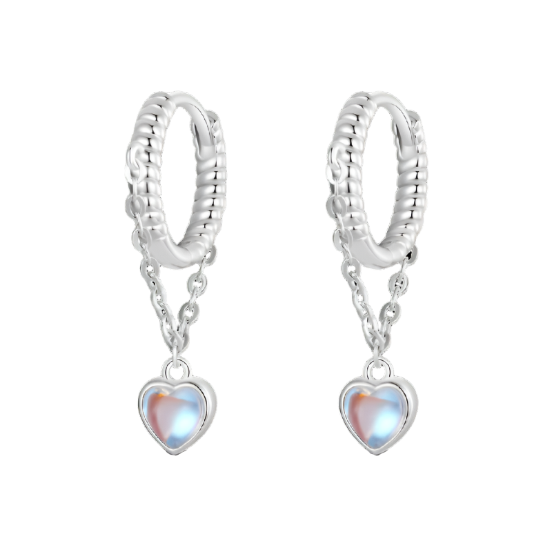 Ethereal Grace Heart Dangle Earrings