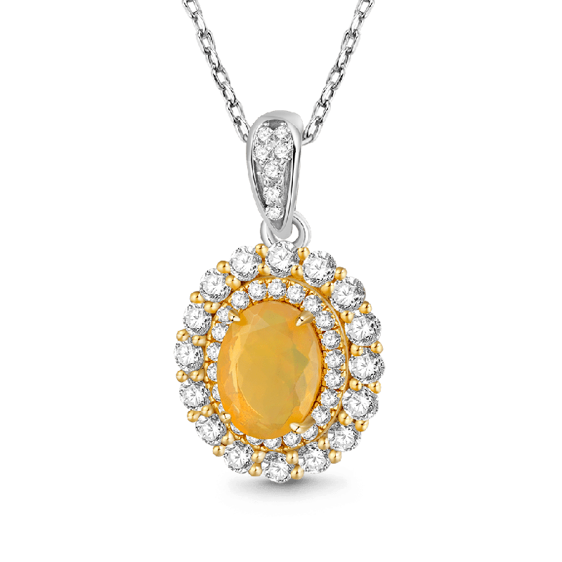 Eternal Sunshine Citrine Opal Pendant Necklace