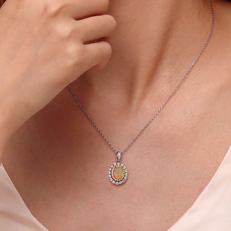 Eternal Sunshine Citrine Opal Pendant Necklace