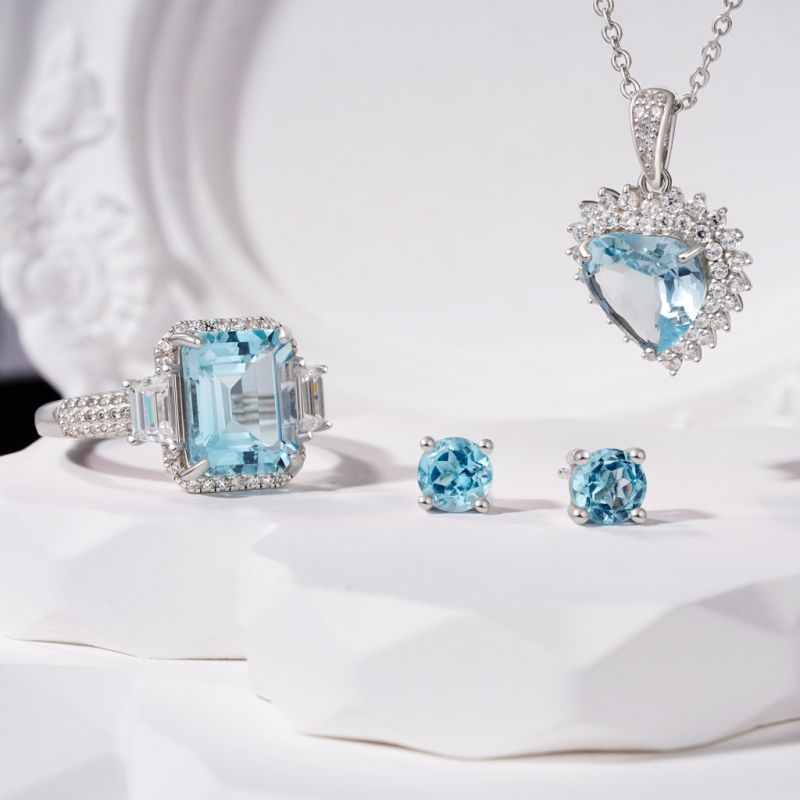 Eternal Blue Heart 925 Sterling Silver Necklace