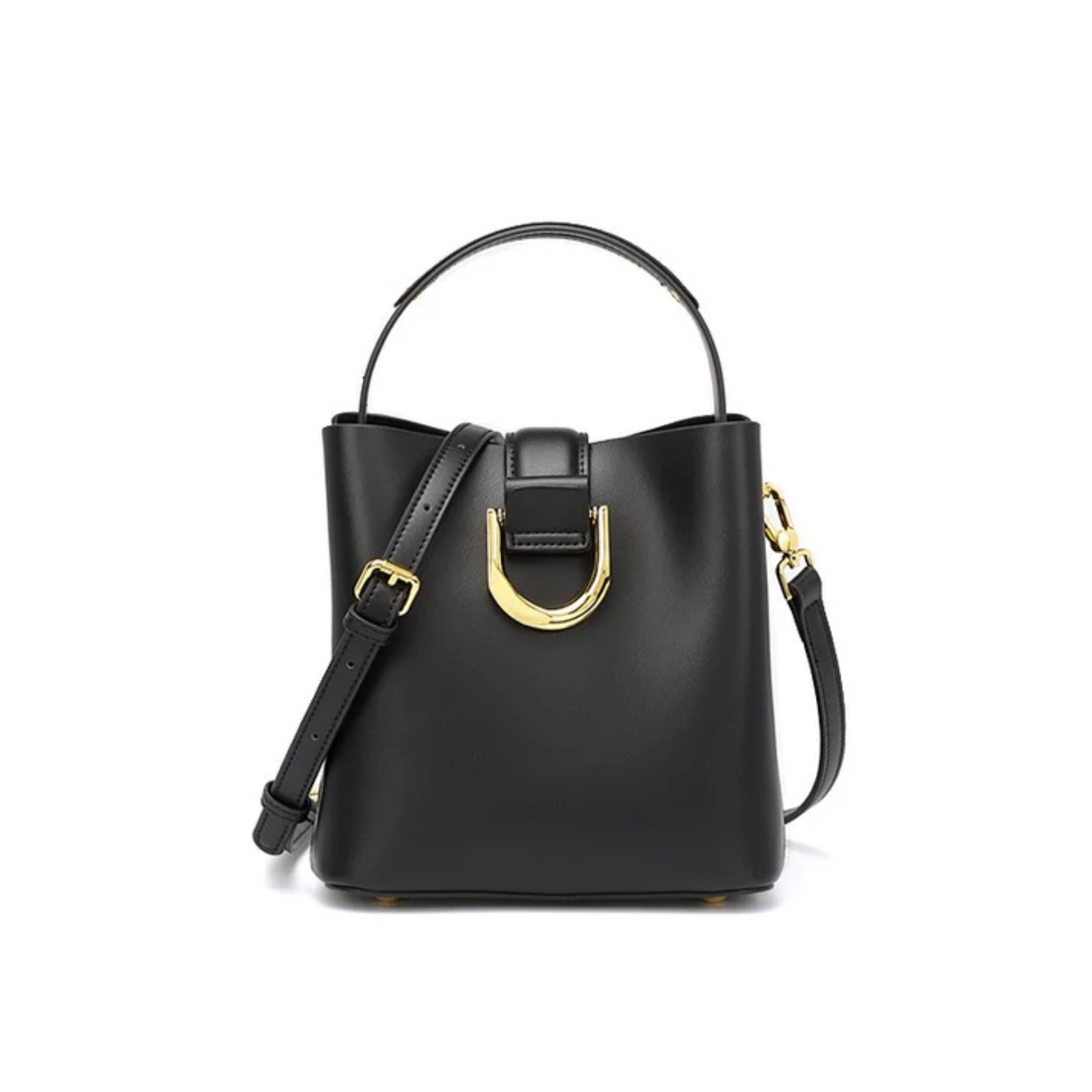 Cyrenza Genuine Leather Bucket Shoulder Bag