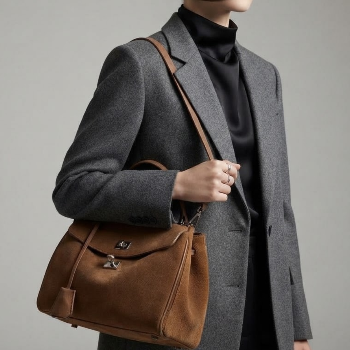 Elarna Vegan Suede Chic Handbag