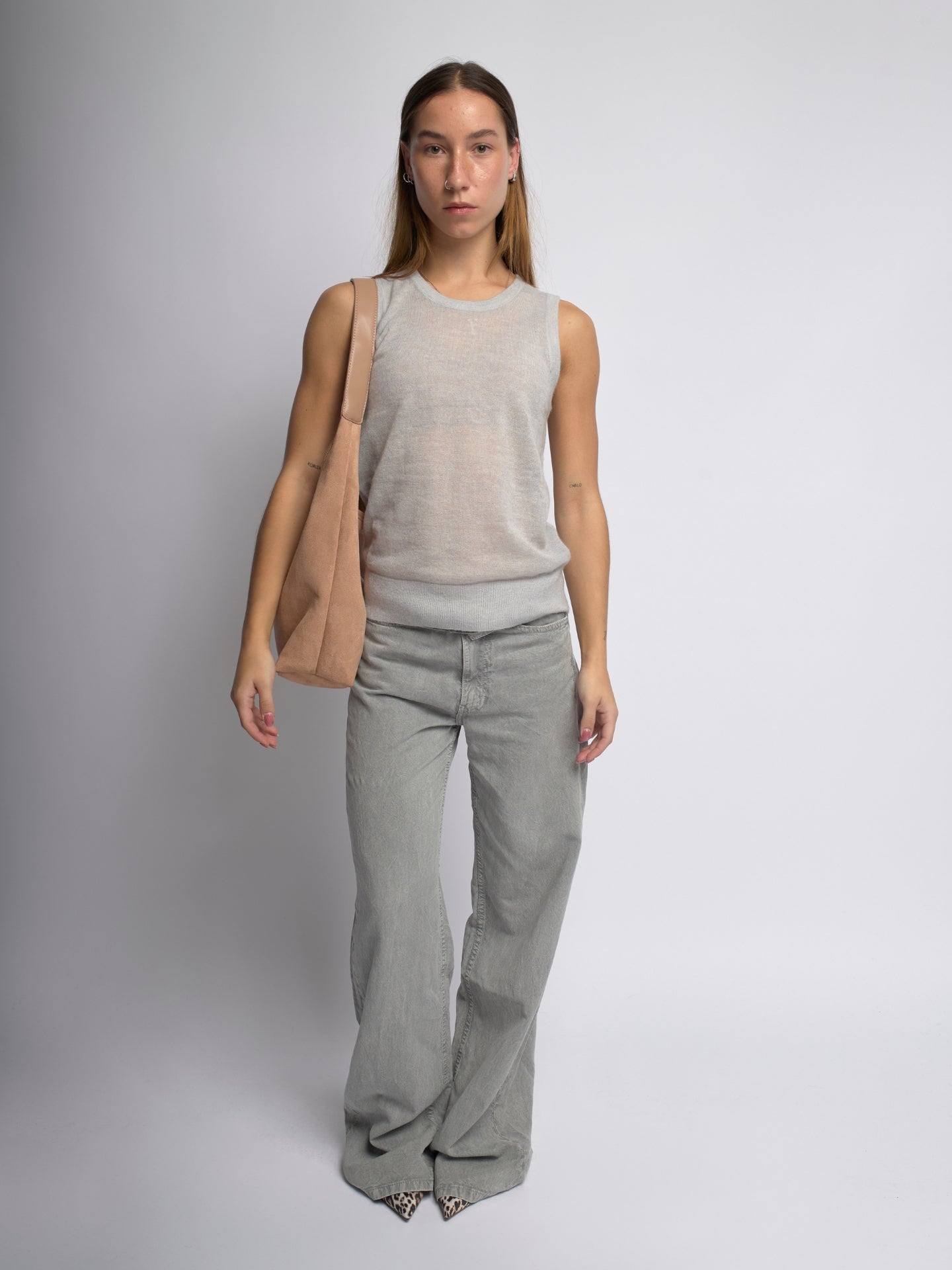 Elegant Vegan Leather Half-Moon Tote