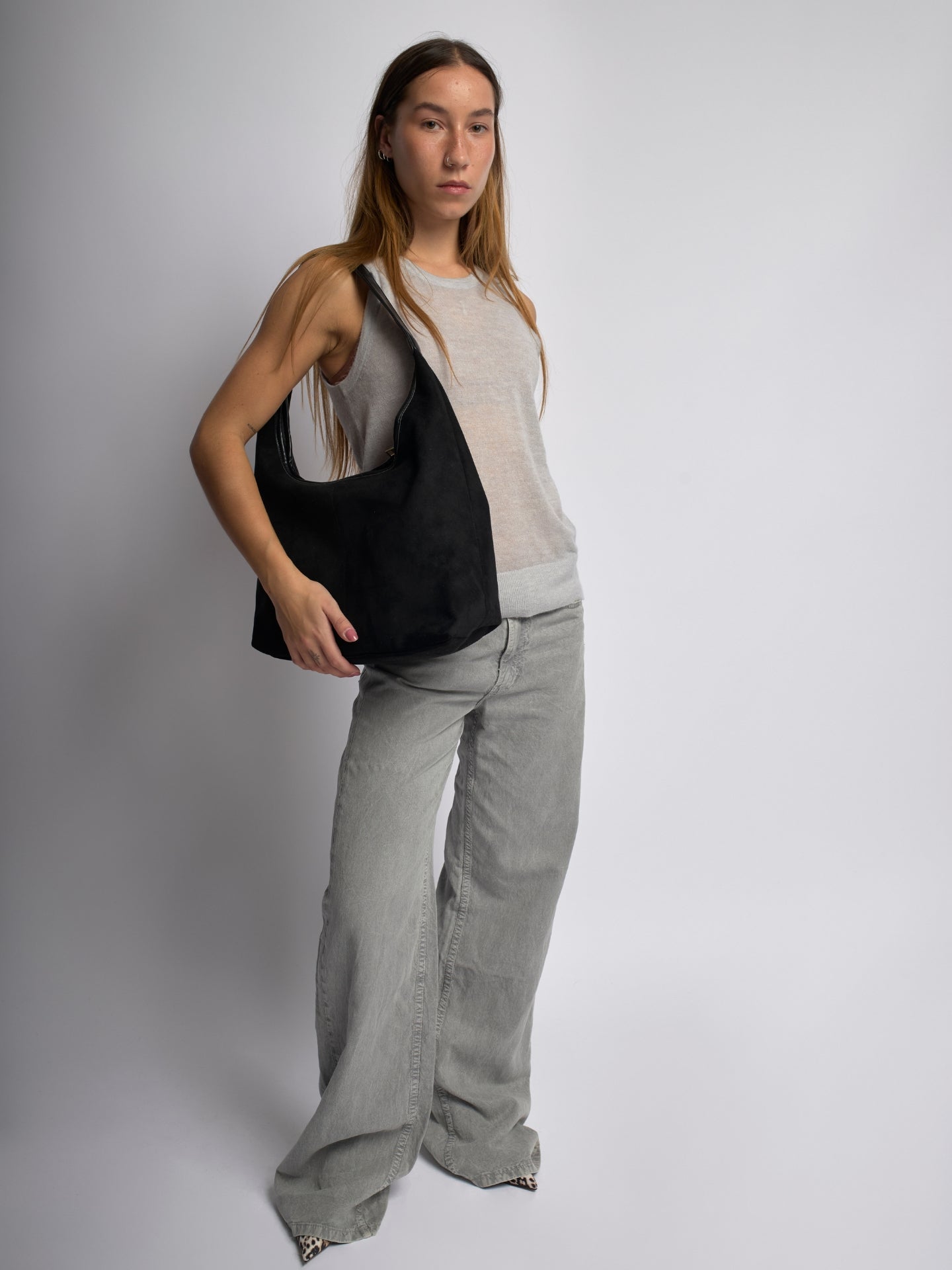 Elegant Vegan Leather Half-Moon Tote