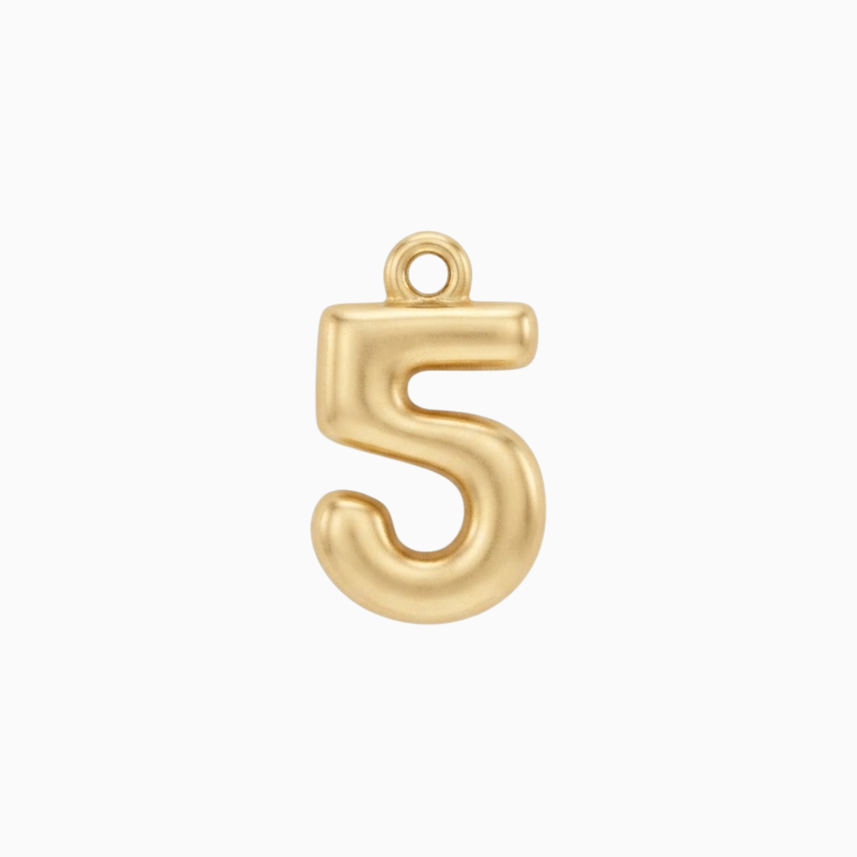 Charms - Gold Bubble Number 5 Pendant