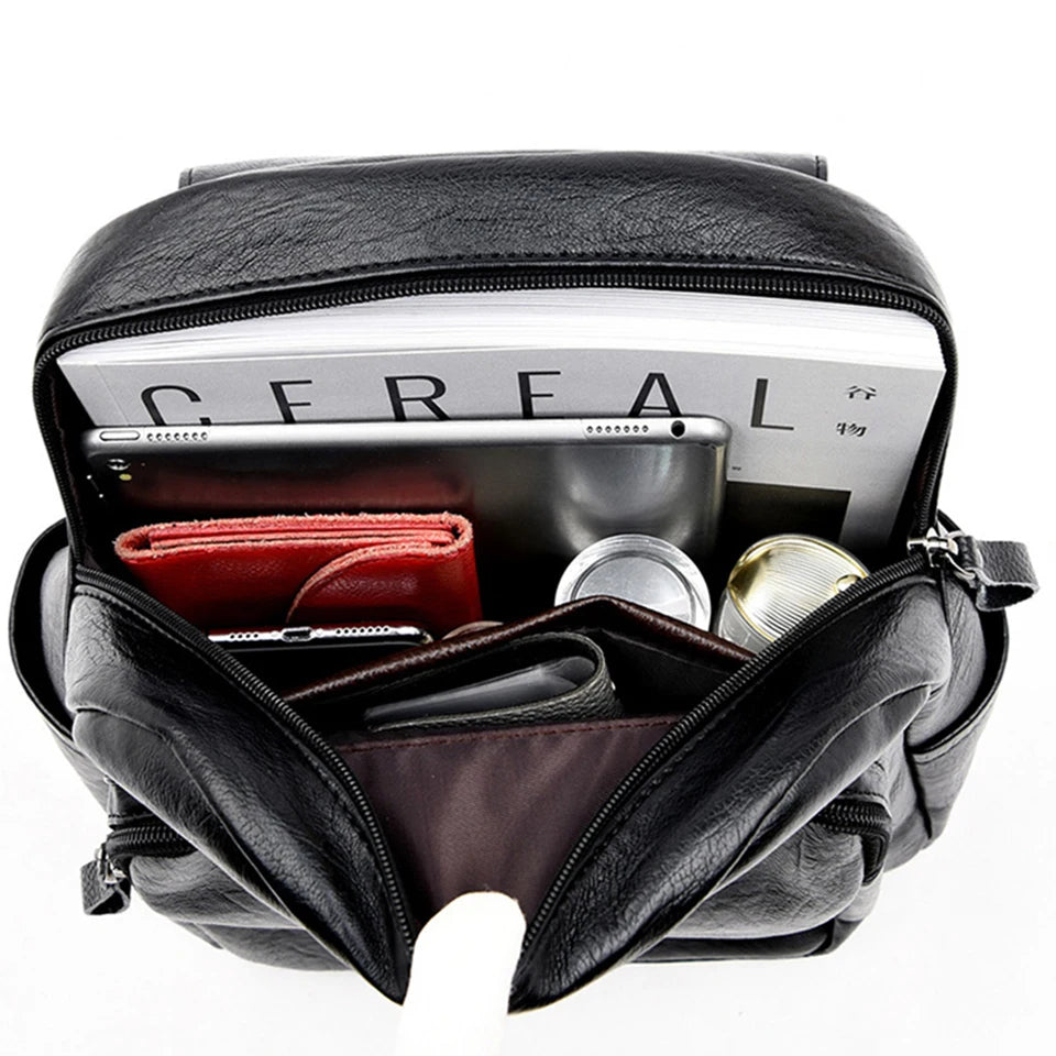 AriaGuard Mini Anti-Theft Leather Backpack