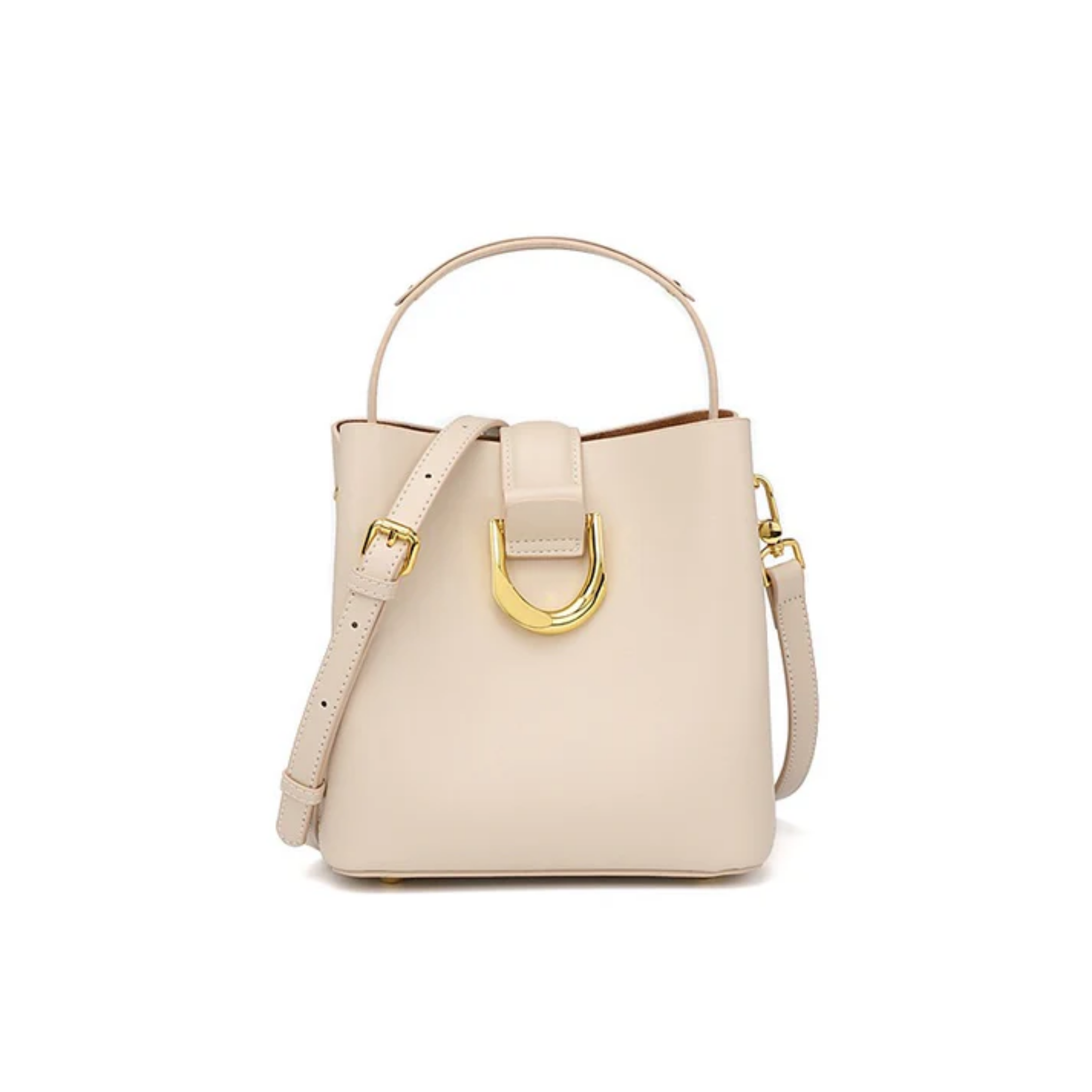 Cyrenza Genuine Leather Bucket Shoulder Bag
