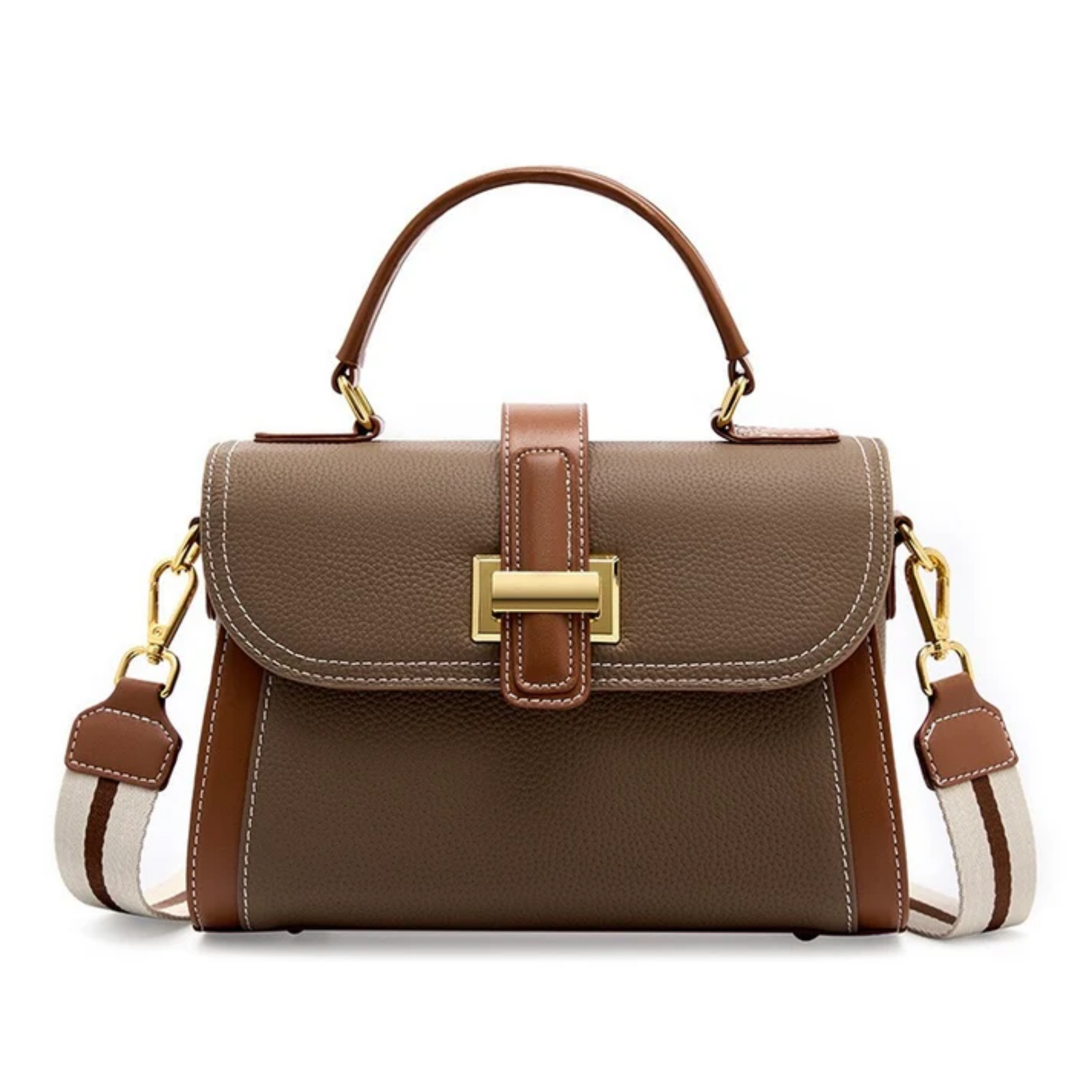 Alondra Leather Structured Top Handle Crossbody Bag