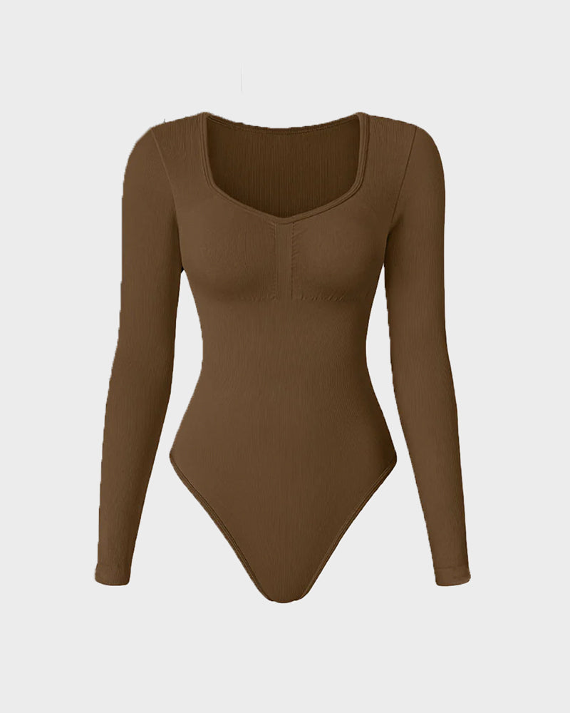 Seamless Long Sleeve V-Neck Bodysuit