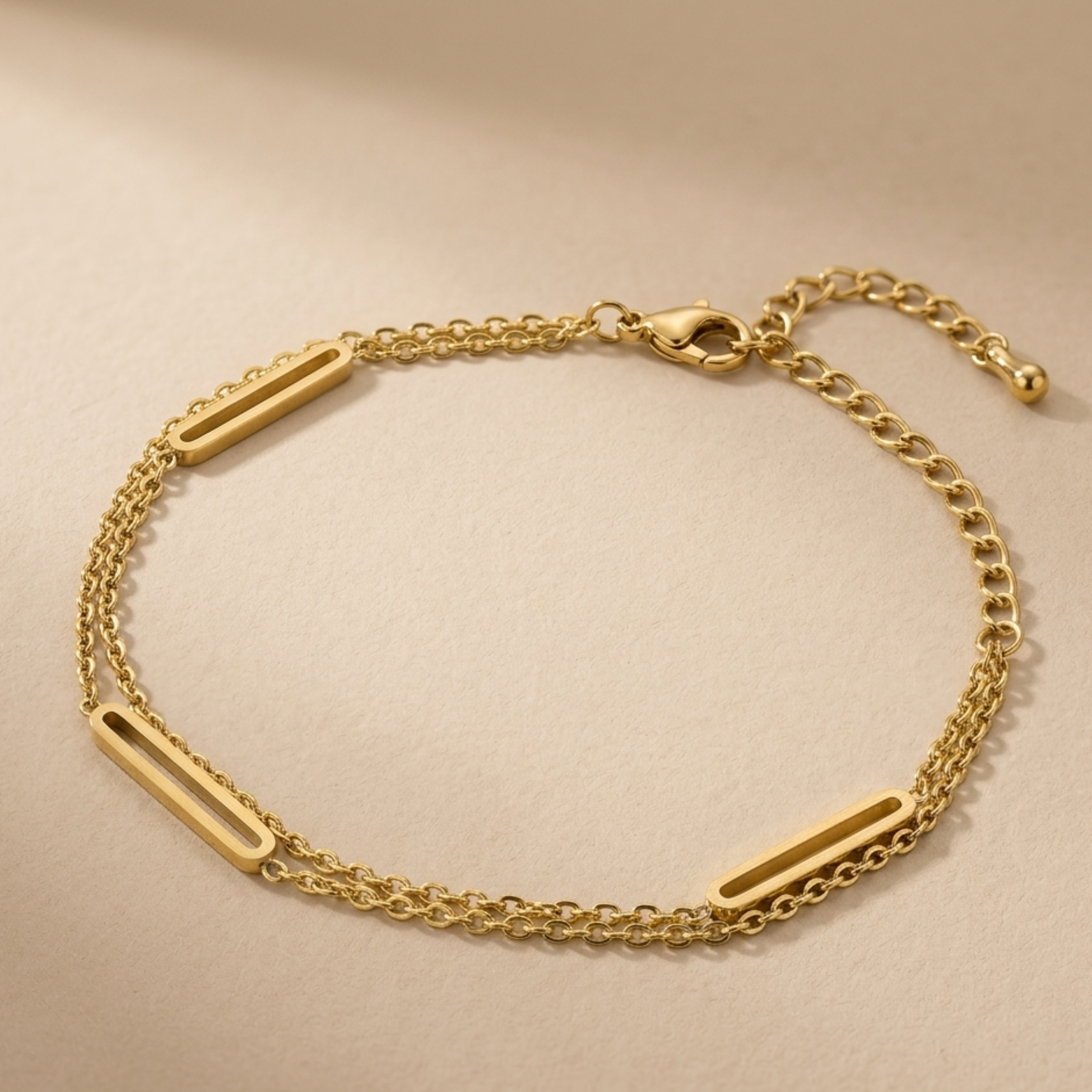 Arlisse Twin Chain Bar Bracelet