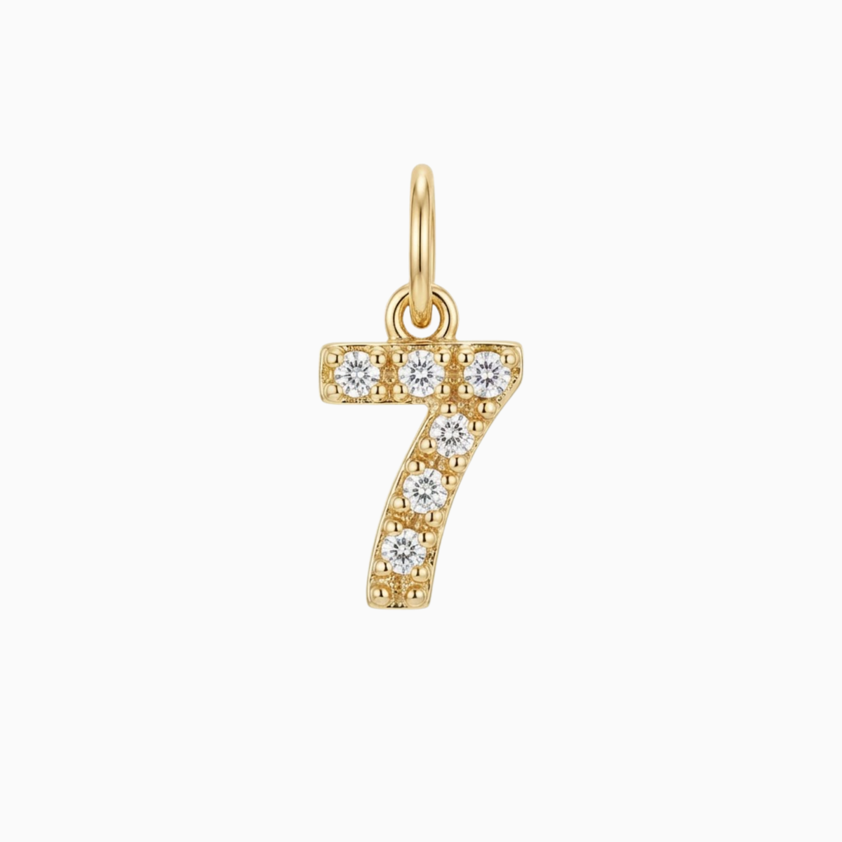 Charms - Jeweled Number 7 Pendant