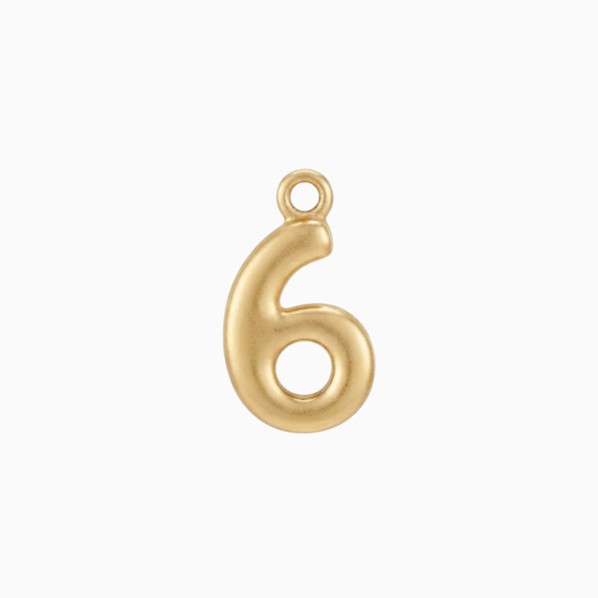 Breloques - Pendentif chiffre 6 doré style bulle