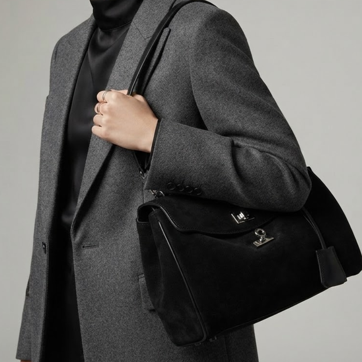 Elarna Vegan Suede Chic Handbag