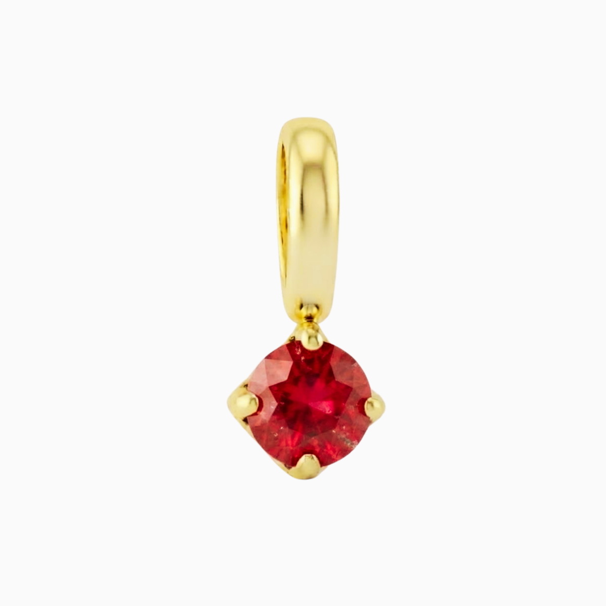 Charms - July Square Cut Birthstone Pendant