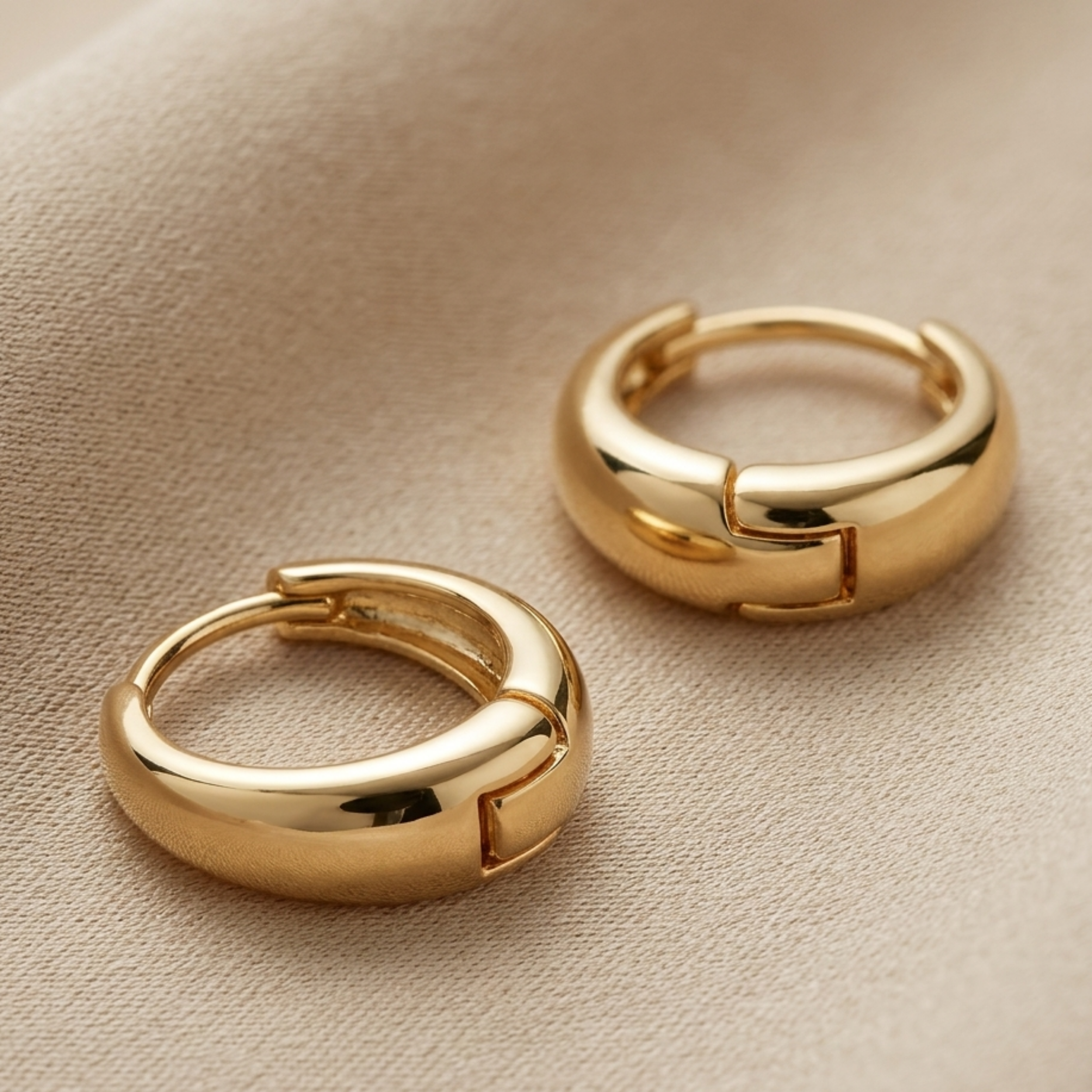 Lunaria Golden Crescent Hoops