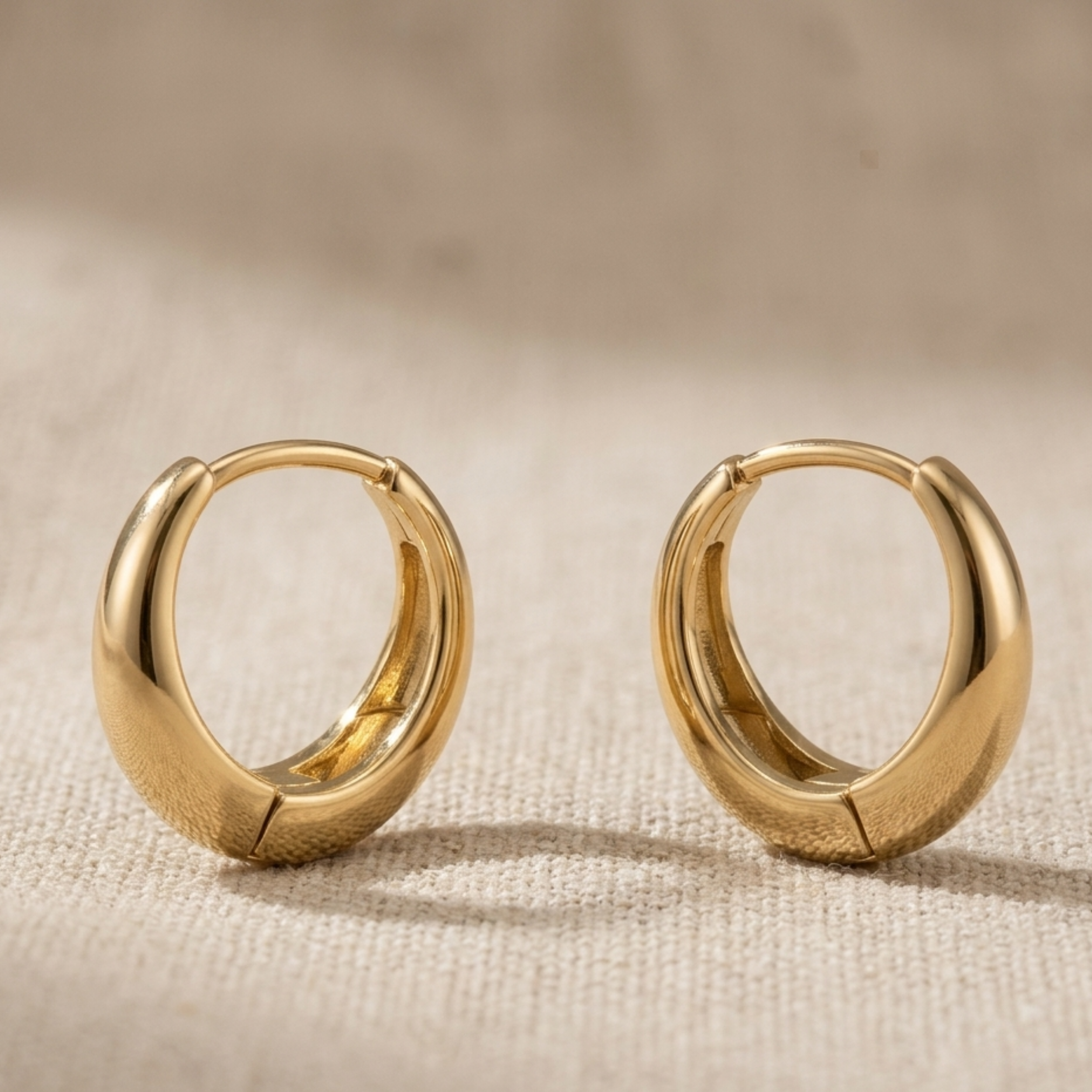 Lunaria Golden Crescent Hoops