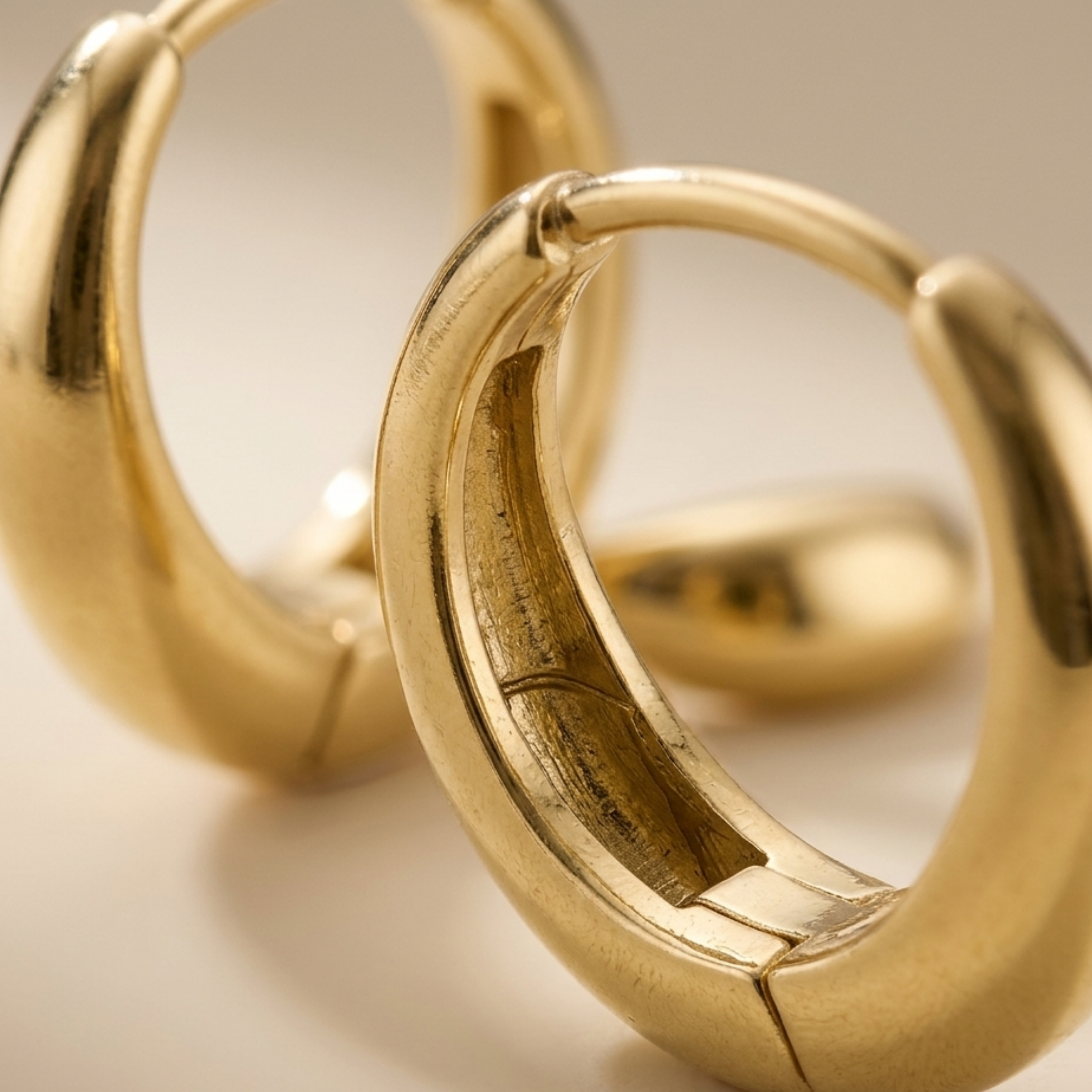 Lunaria Golden Crescent Hoops