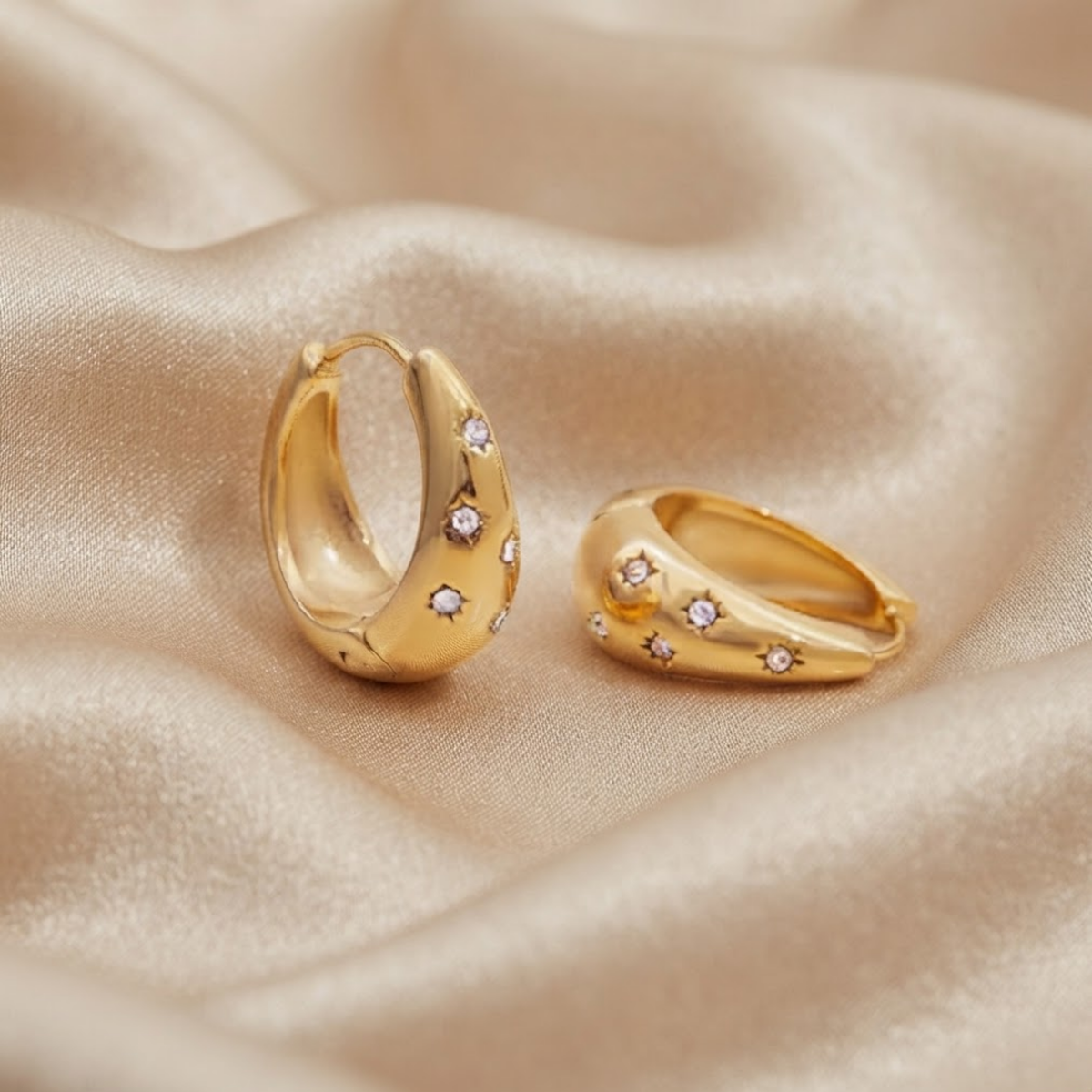 Orecchini a cerchio con strass Stellisse