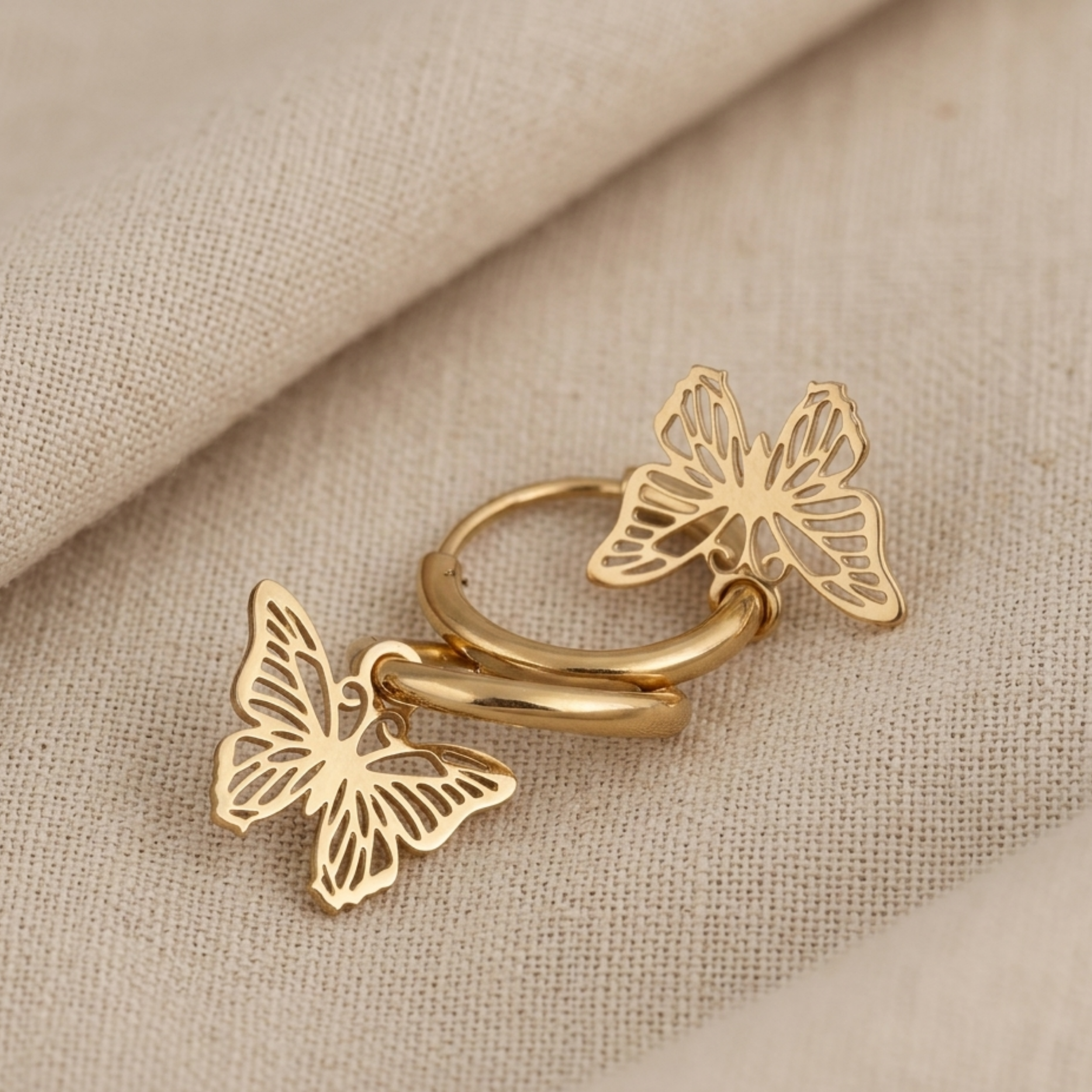Elysia Butterfly Hoop Earrings