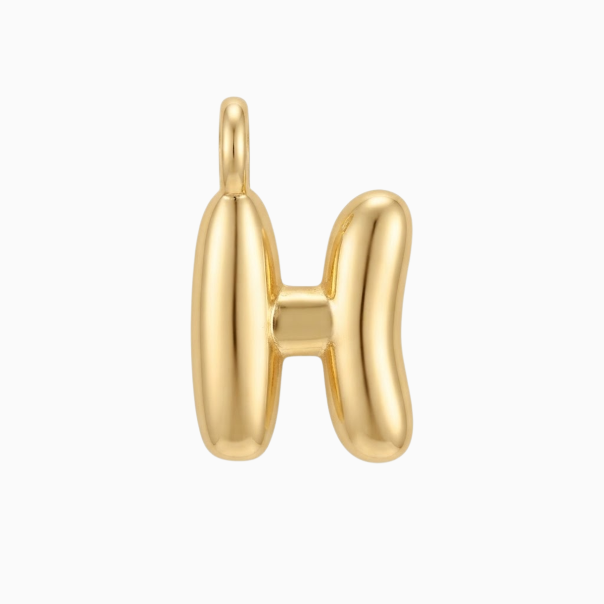 Charms - Gold Bubble Letter H Pendant