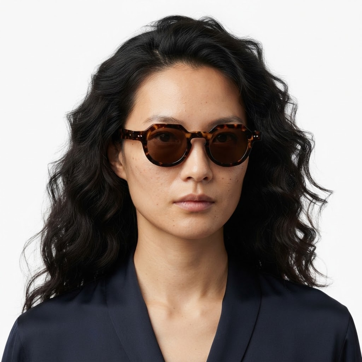 Lunettes de soleil polarisées géométriques de minuit