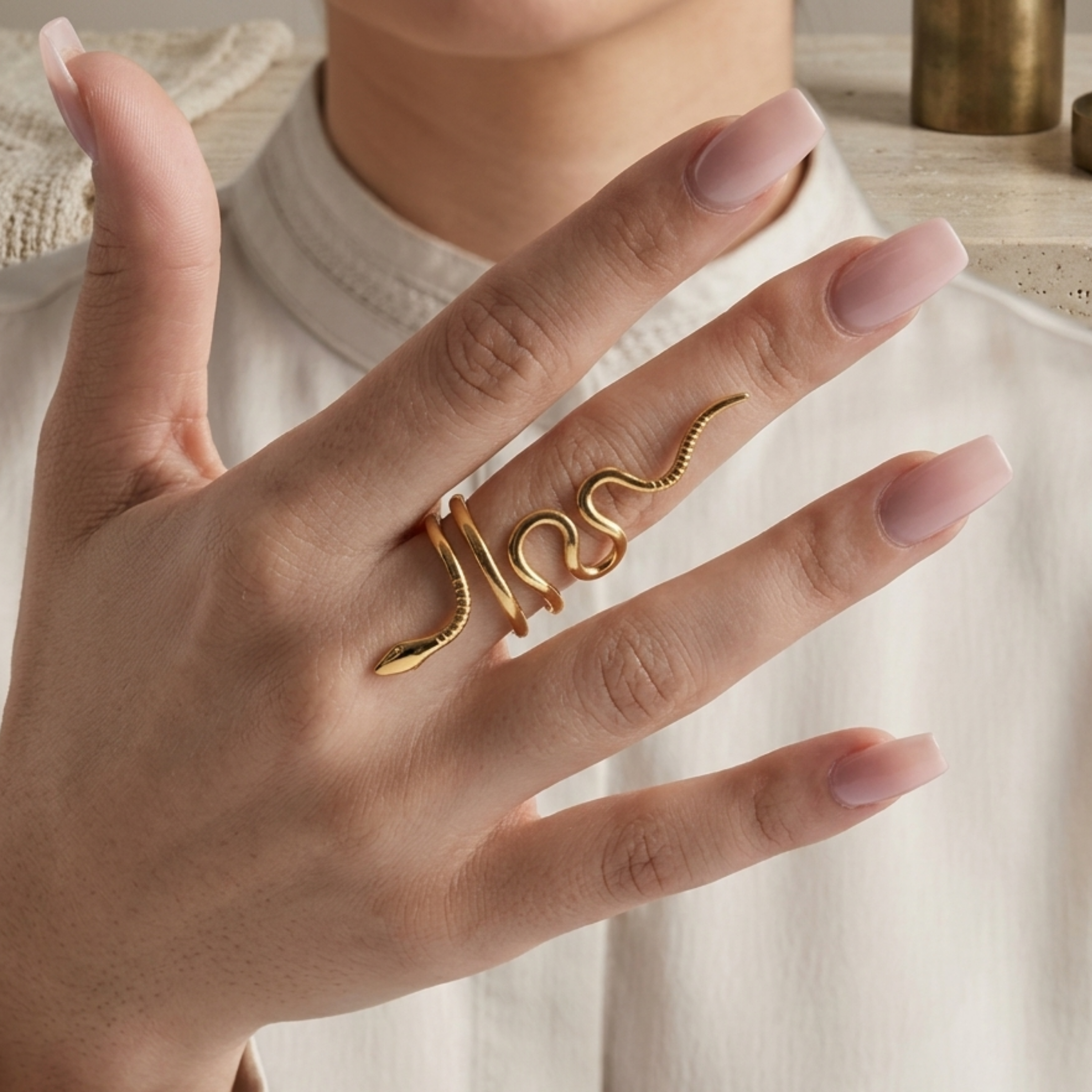 Cassiopeia Serpent Embrace Ring