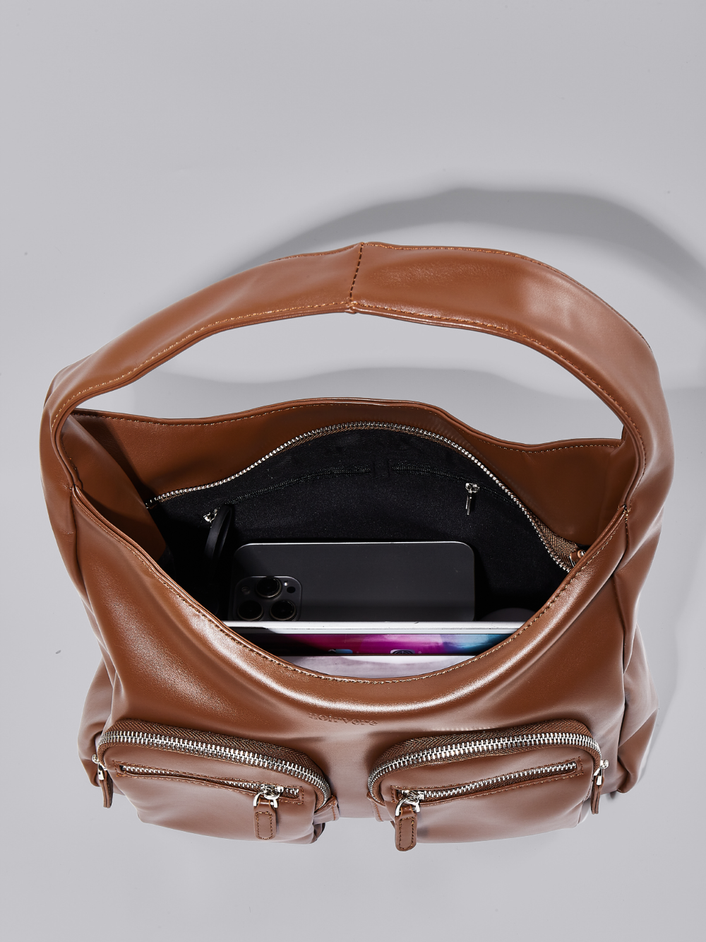Claire Pocket Vegan Leather Shoulder Bag