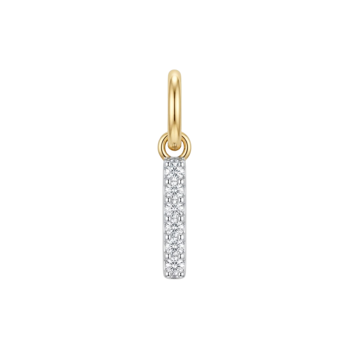 Charms - Jeweled Letter I Pendant