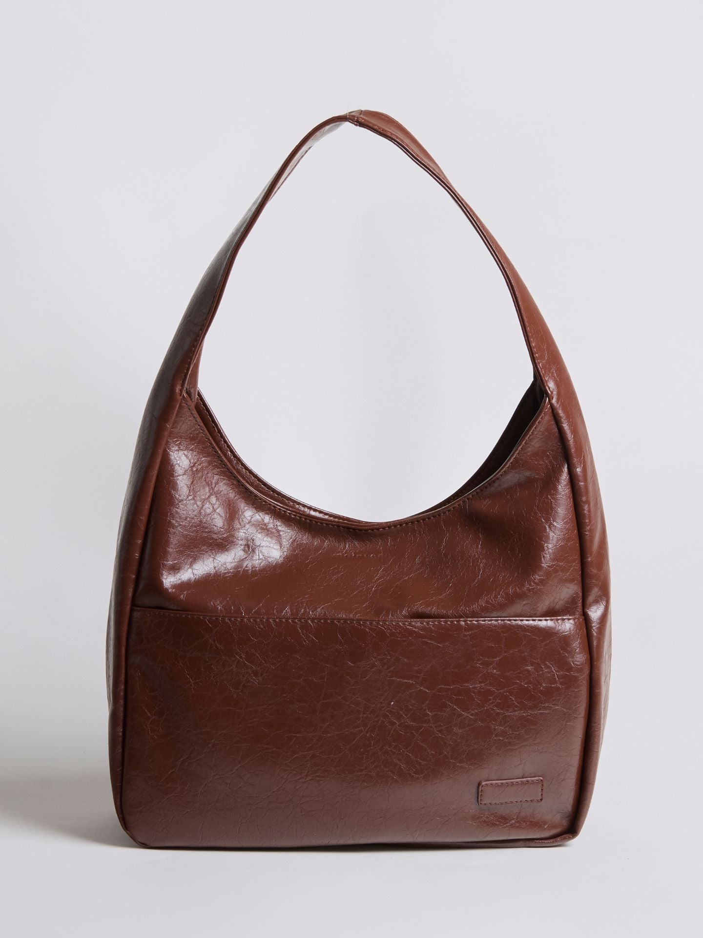 Chic Crescent Vegan Leather Shoulder Bag