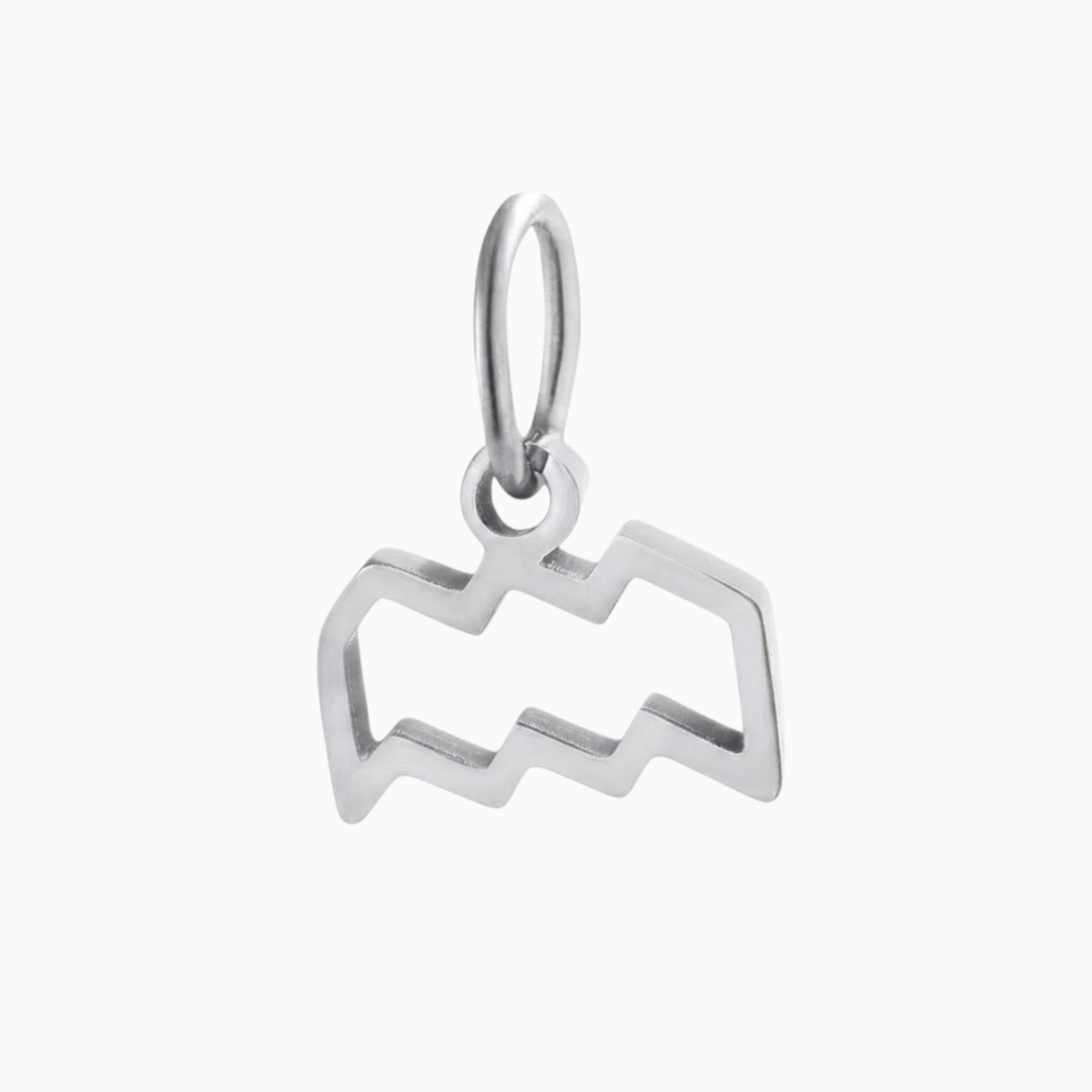 Charms - Silver Plain Aquarius Zodiac Pendant
