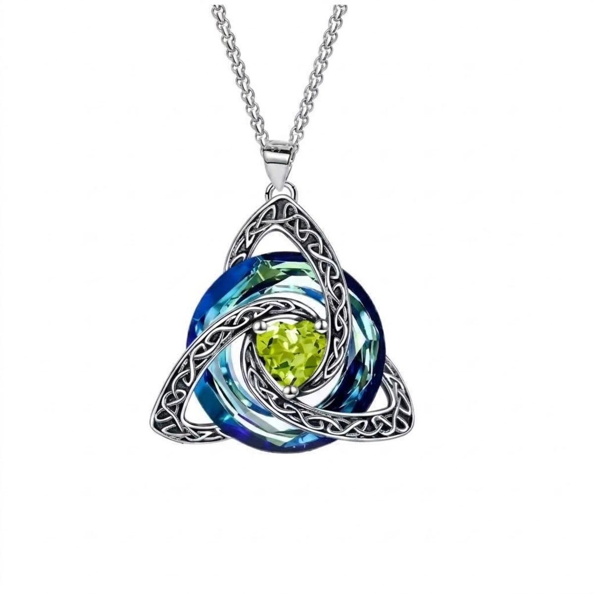 Collier pendentif Trinity Knot avec pierre de naissance de Hannah