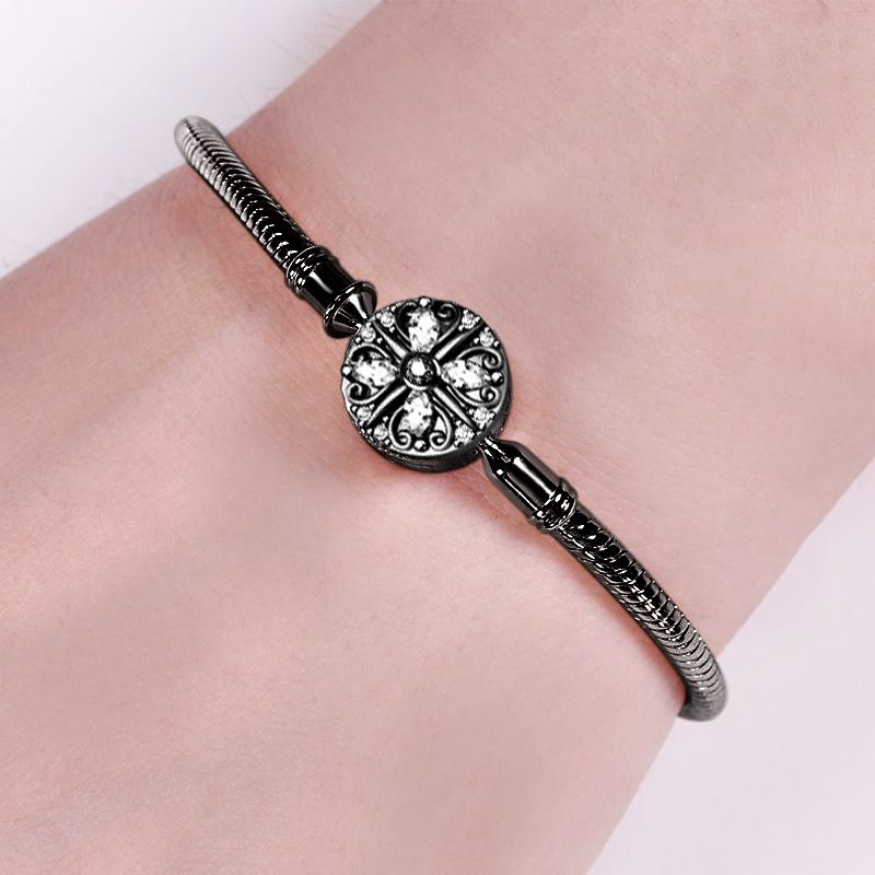 Midnight Clover Sterling Silver Bracelet